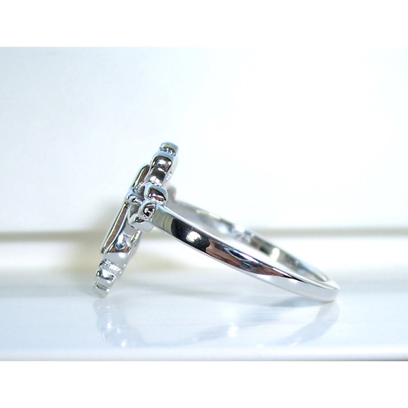 925 STERLING SILVER Cross High Polished Ring - Picture 8 of 14